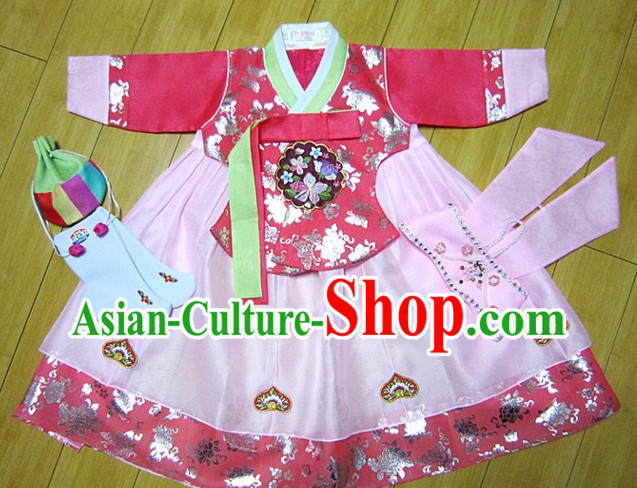 Korean Princess Traditional Birthday Hanbok Clothing Kids Clothes Designer Clothes Complete Set