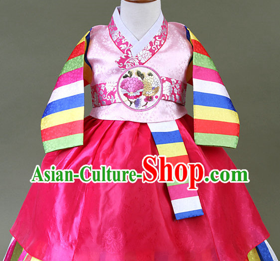 Top Korean Traditional Custom Made Birthday Hanbok Complete Set for Children