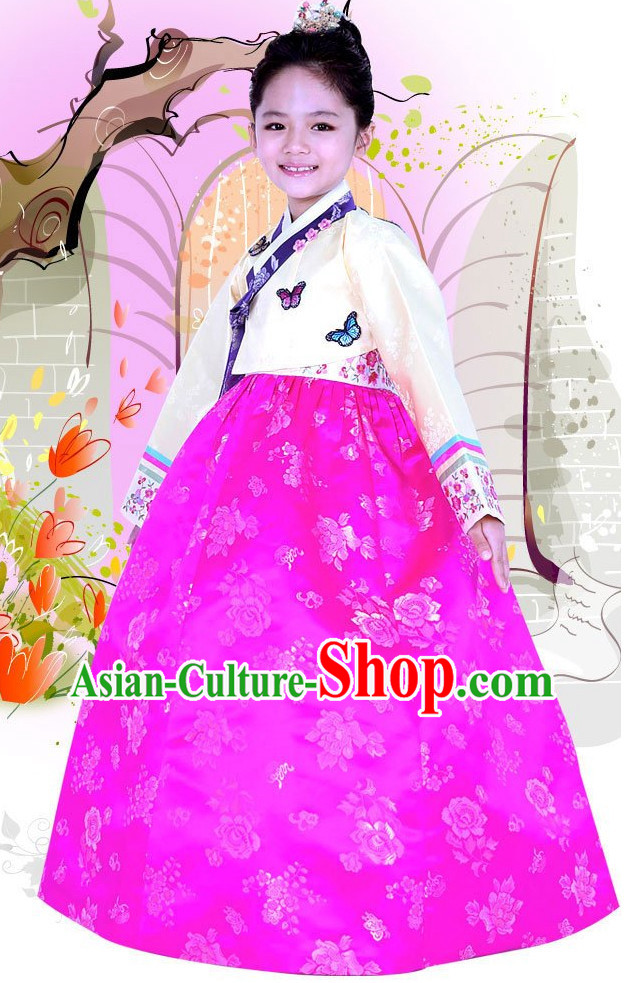 Top Korean Traditional Custom Made Birthday Princess Hanbok Complete Set for Girls