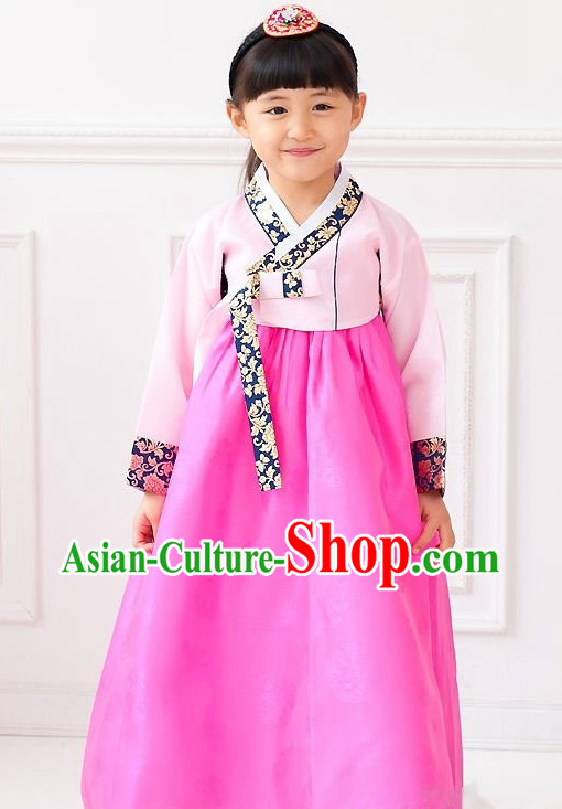 Top Korean Traditional Custom Made Birthday Hanbok Complete Set for Girls