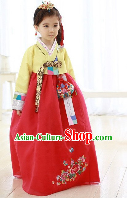 Top Korean Traditional Custom Made Birthday Hanbok Complete Set for Girls