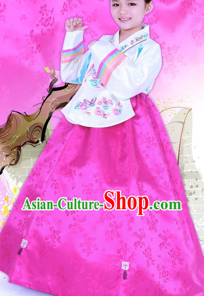 Top Korean Traditional Custom Made Birthday Hanbok Complete Set for Girls