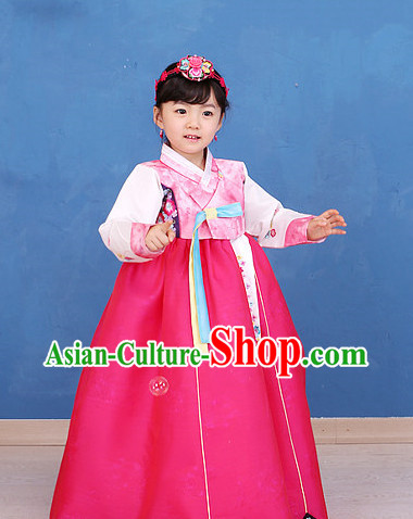 Top Korean Traditional Custom Made Birthday Hanbok Complete Set for Girls