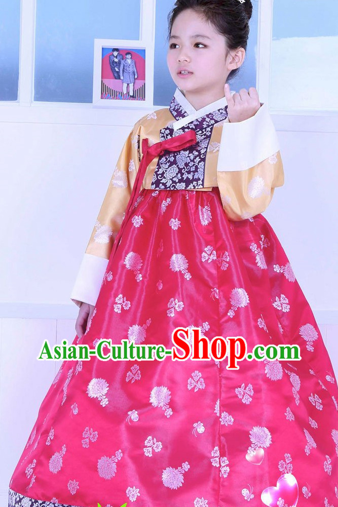 Top Korean Traditional Custom Made Birthday Hanbok Complete Set for Girls