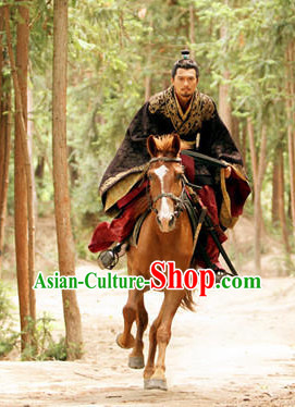 Ancient Chinese Black Swordsman Hanfu Costumes Complete Set