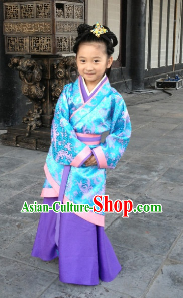 Ancient Chinese Hanfu Dress Complete Set for Kids