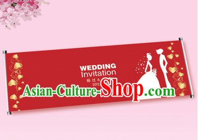 2 Meters Long Romantic Wedding Guest Signatures Cloth Scroll