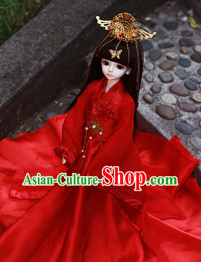 Asian Fashion Chinese Custom Made Red Wedding Dress for Adults