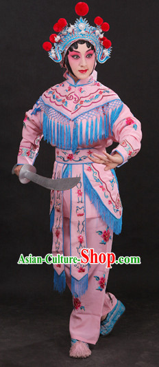 Classical China Beijing Opera Hua Dan Costumes and Hat Complete Set