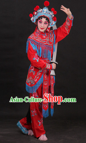 Classical China Peking Opera Hua Dan Costumes and Hat Complete Set