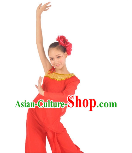 Chinese Red Contemporary Costumes and Headwear for Women