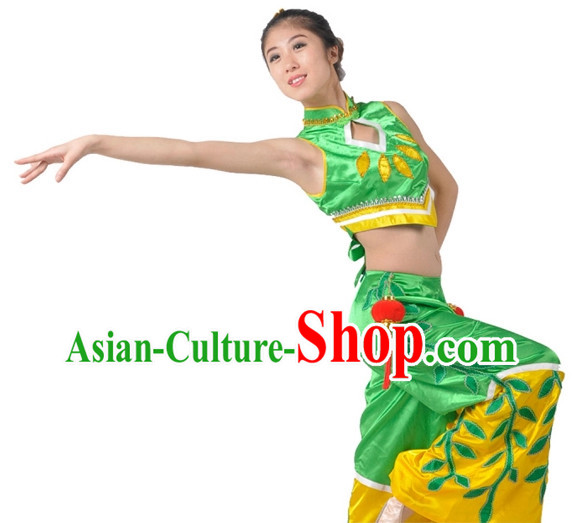 Asian Fashion Chinese Green Leaf Dance Costumes China Shop for Women