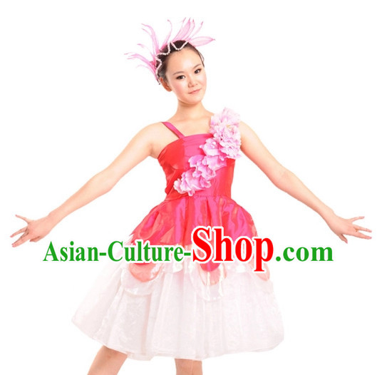 China Shop Chinese Flower Dance Costumes Dancewear Complete Set for Women