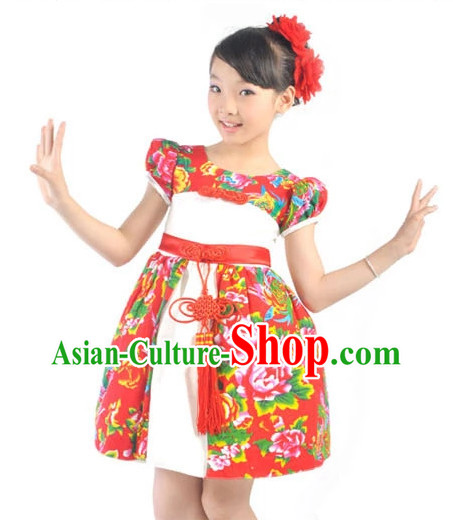 Custom Made Chinese Kid Dance Costumes Ballerina Costume Burlesque Costumes Salsa Costumes