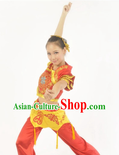 Custom Made Asian Kids Fan Dance Costume Complete Set