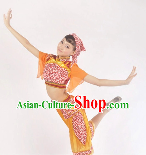 Custom Made Asian Folk Dance Costume Complete Set