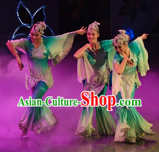 China Shop Chinese Classic Fan Dance Costumes Girl Dancewear for Women