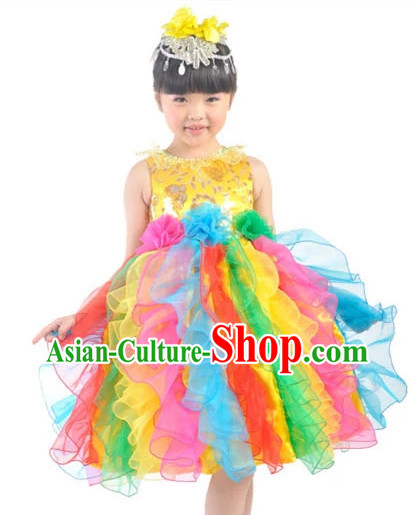 Custom Made Chinese Modern Group Dance Costumes for Kids