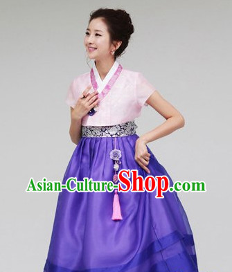 Top Short Sleeves South Korean Children Hanbok Clothing Dresses Complete Set