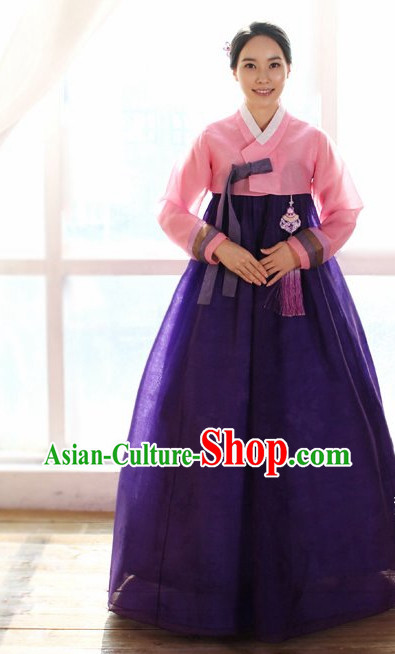 Long Sleeves South Korean Children Hanbok Clothing Dresses Complete Set