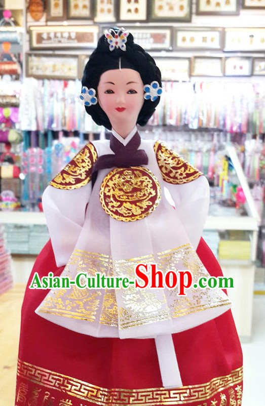 Korean Traditional Empress Silk Figurine Decorative Arts