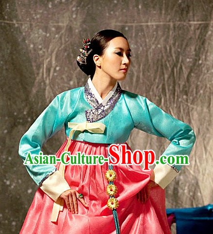 Korean Women Fashion Traditional Hanbok Wedding Dress Complete Set