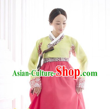 Korean Women Fashion Traditional Hanbok Wedding Dress Complete Set