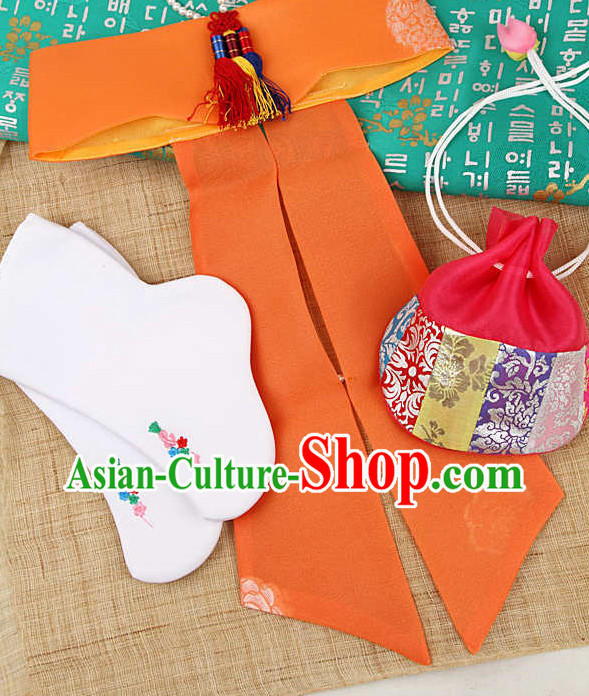 Korean Traditional Kids Birthday Sock Bag and Hat Set