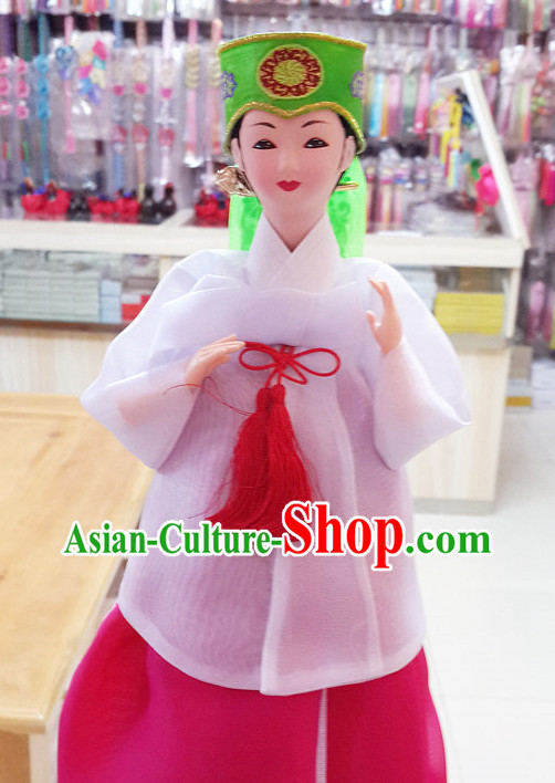 Korean Traditional Decorations Silk Figurine Doll