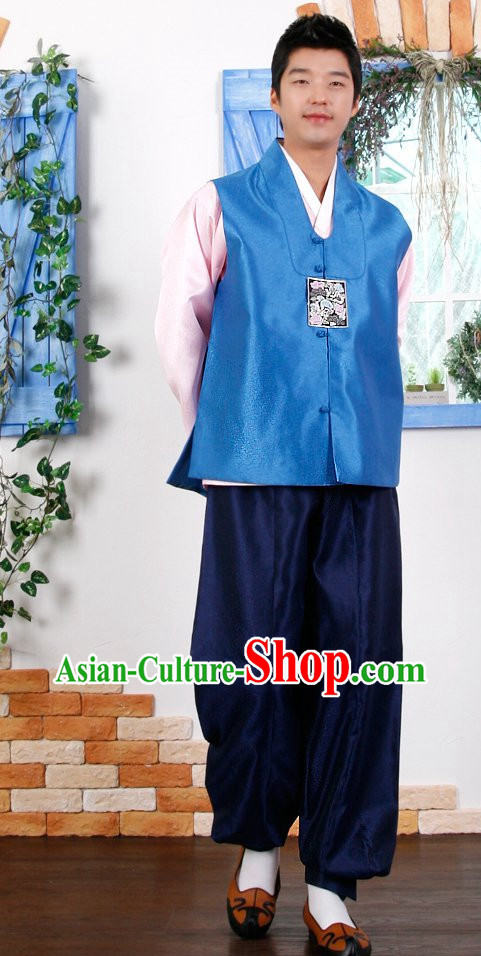 Top Korean Traditional Hanbok Birthday Ceremonial Dress Complete Set for Men