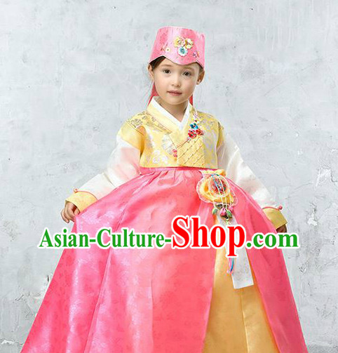 Top Korean Traditional Hanbok National Costumes Complete Set for Children