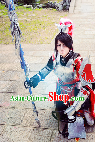 Chinese Cosplay General Warrior Costumes and Hat Complete Set