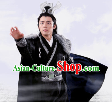 Black Chinese Prince Cosplay Costumes Asian Fashion Complete Set for Men