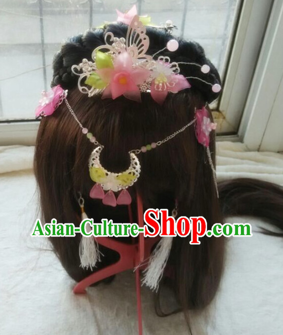 Chinese Traditional Princess Wig and Hair Accessories Hair Jewelry Set