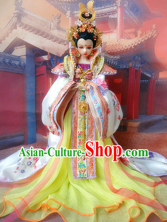 Asia Fashion China Civilization Chinese Empress Costume and Hair Accessories Complete Set