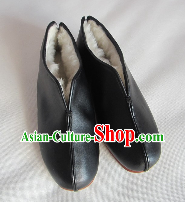 Handmade Chinese Traditional Leather Winter Shoes online Shopping Footwear