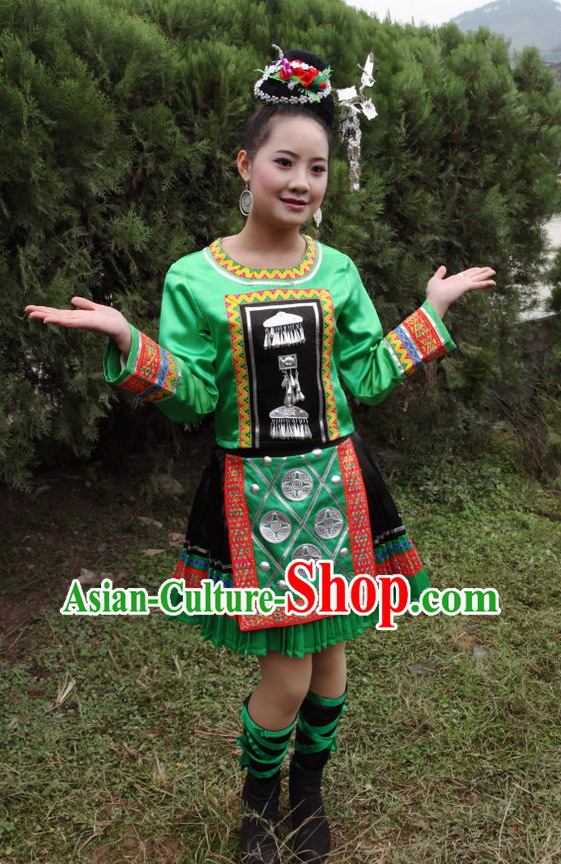 Chinese Professional Ethnic Clothing and Headwear Complete Set for Women