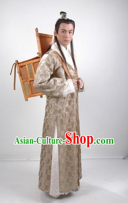 Chinese Ancient Young Scholar Costumes Complete Set for Men