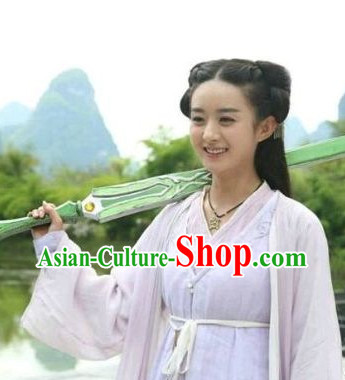 Chinese Ancient Fairy Swordswoman Costumes Complete Set