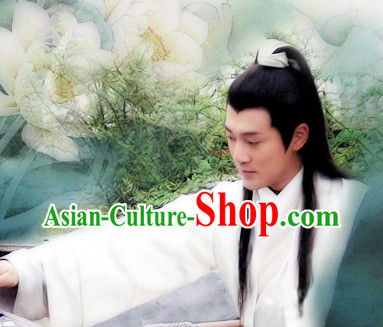 Chinese Ancient Style Male Black Long Wig