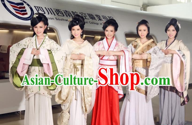 Asian Chinese Traditional Ladies Hanfu Clothes 5 Sets