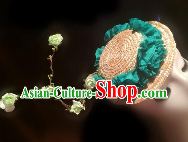 Stage Performance Handmade Flower Hair Fascinators Hair Slides Headpieces Hair Ornaments Set