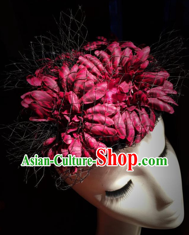 Stage Performance Handmade Flower Hair Fascinators Hair Slides Headpieces Hair Ornaments Set