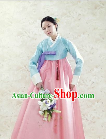 Traditional Korean Custom Made Hanbok Dresses Complete Set for Ladies