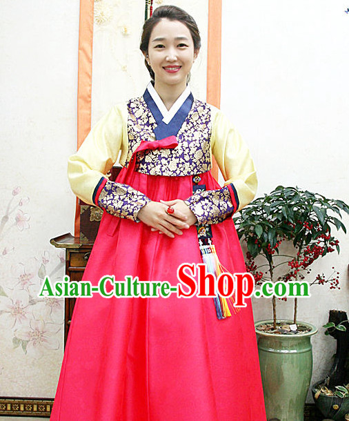 Traditional Korean Custom Made Special Day Customized Hanbok Eveing Dress Complete Set for Women