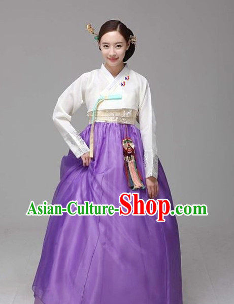 Traditional Korean Custom Made Special Day Customized Hanbok Costumes Complete Set for Women