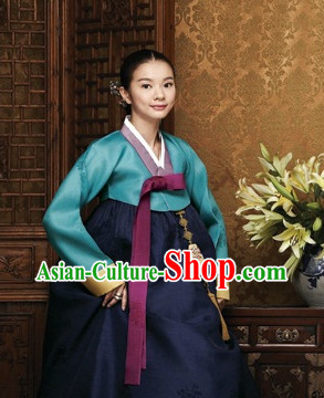 Traditional Korean Custom Made Special Day Customized Hanbok Costumes Complete Set for Ladies