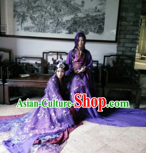 Chinese Purple Cosplay Costumes Asia Fashion Ancient China Culture