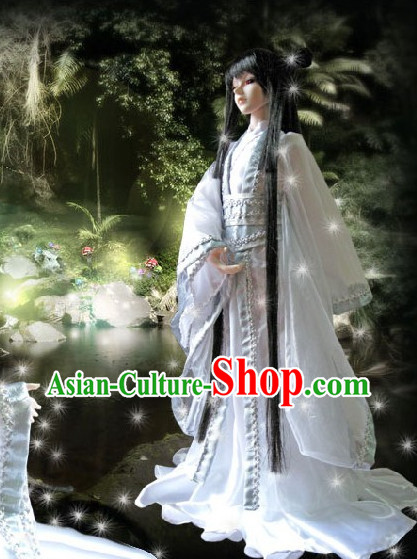 Asia Fashion Ancient China Culture Chinese White Hanfu Dress