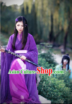 Asia Fashion Ancient China Culture Chinese Purple Kimono Dress